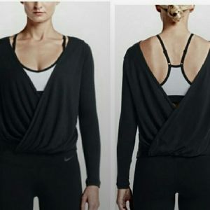 Nike Womens Dri Fit Drape Top, Women's, Size: Small, Black